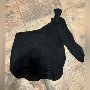Black One-Shoulder Blouse